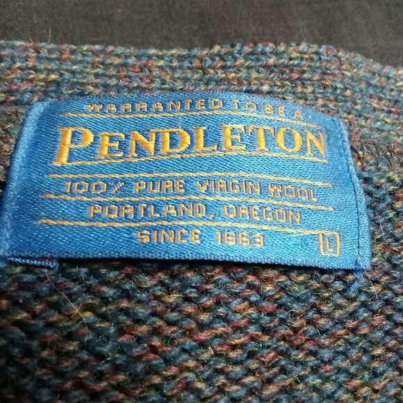 Vintage Pendleton Wool Cardigan Sweater Elbow Pads - Picture 3 of 8